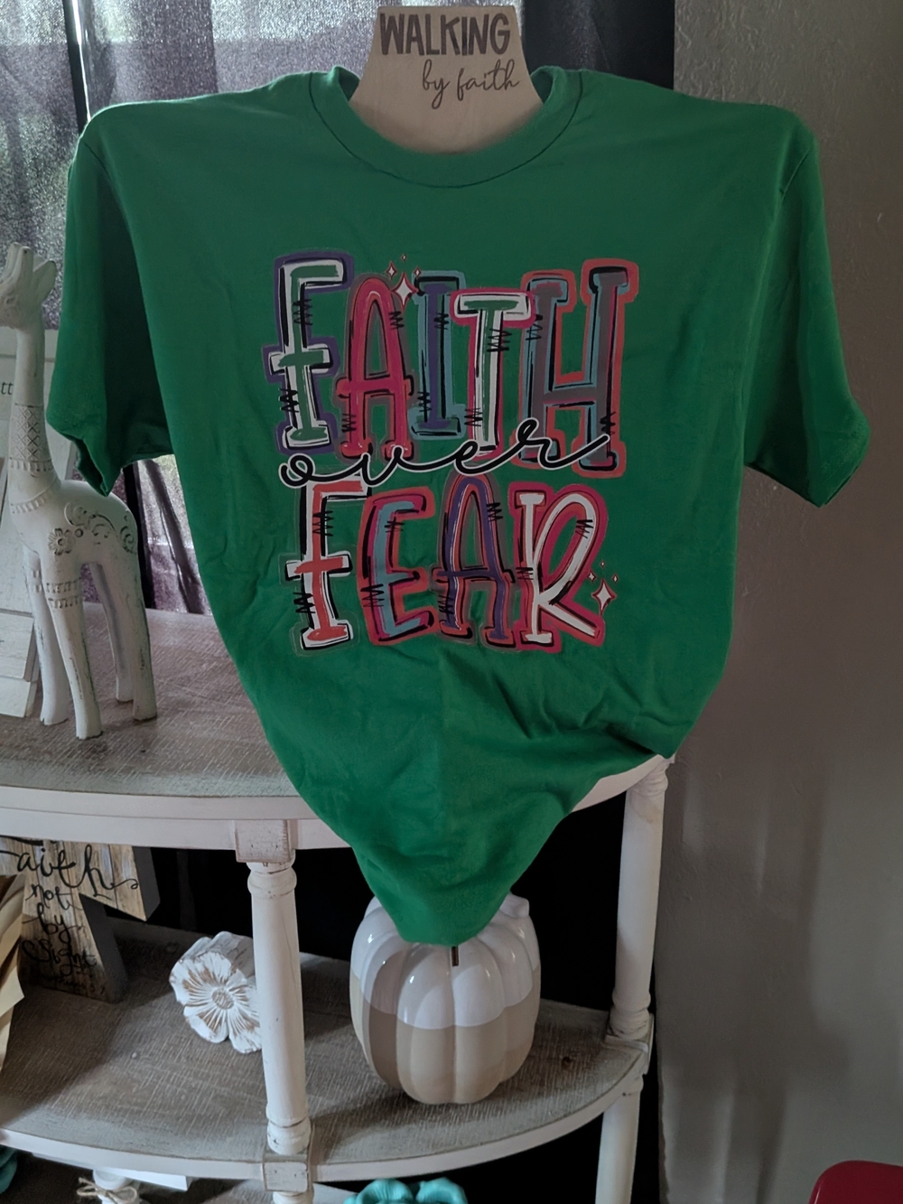 Gildan Green "Faith Over Fear" Graphic Tee